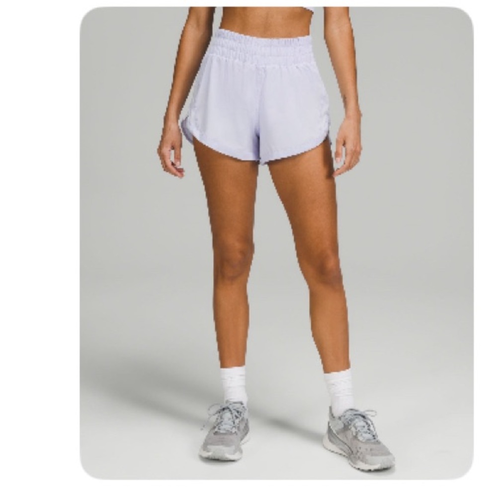 Lululemon Track That High-Rise Lined Short 3" in Pastel Blue